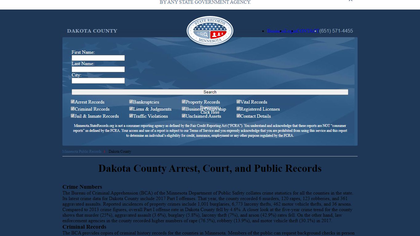 Dakota County Arrest, Court, and Public Records